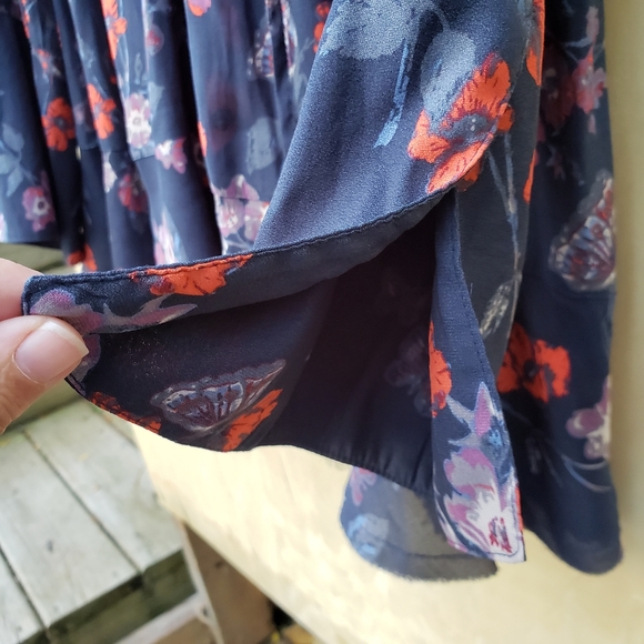 Free People Blue Pebble Crepe Bouse - Boho - XS - Picture 13 of 16